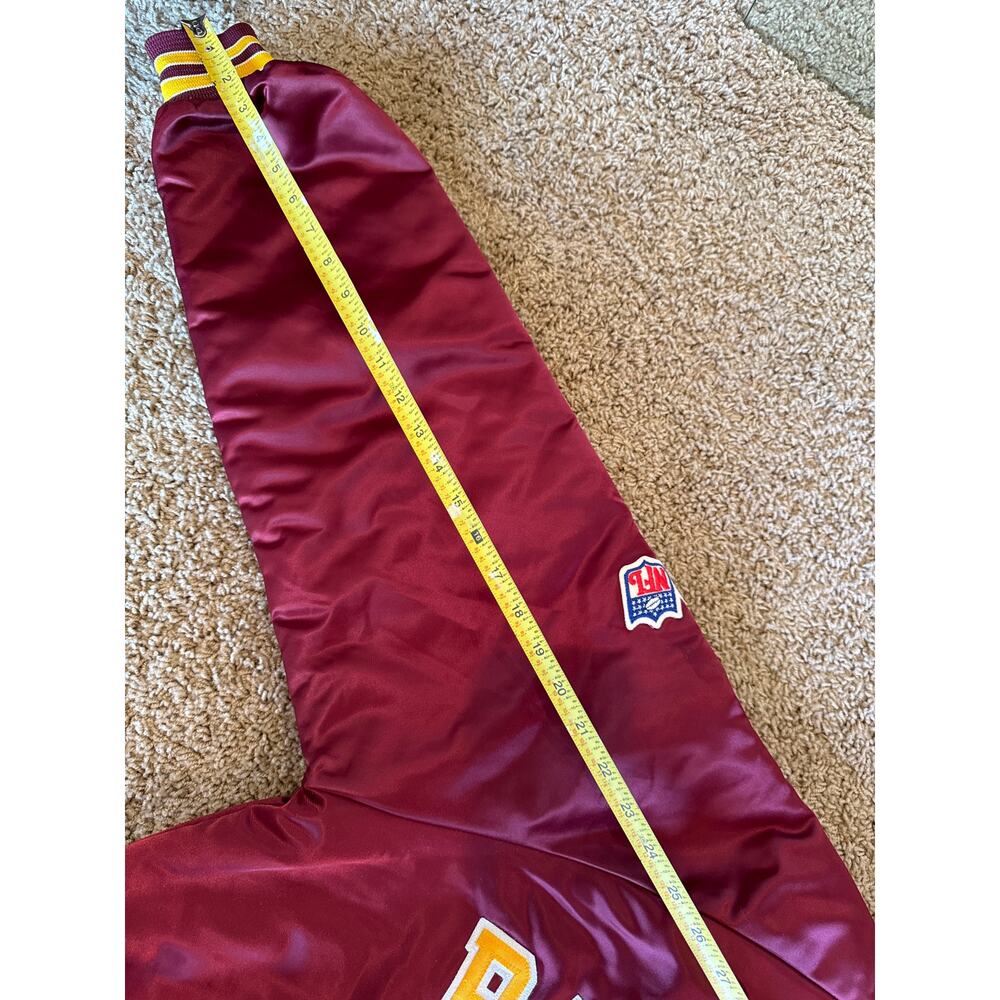 VTG NFL Washington Redskins Chalkline XL Maroon Satin Button Snap Bomber Jacket - Picture 8 of 8
